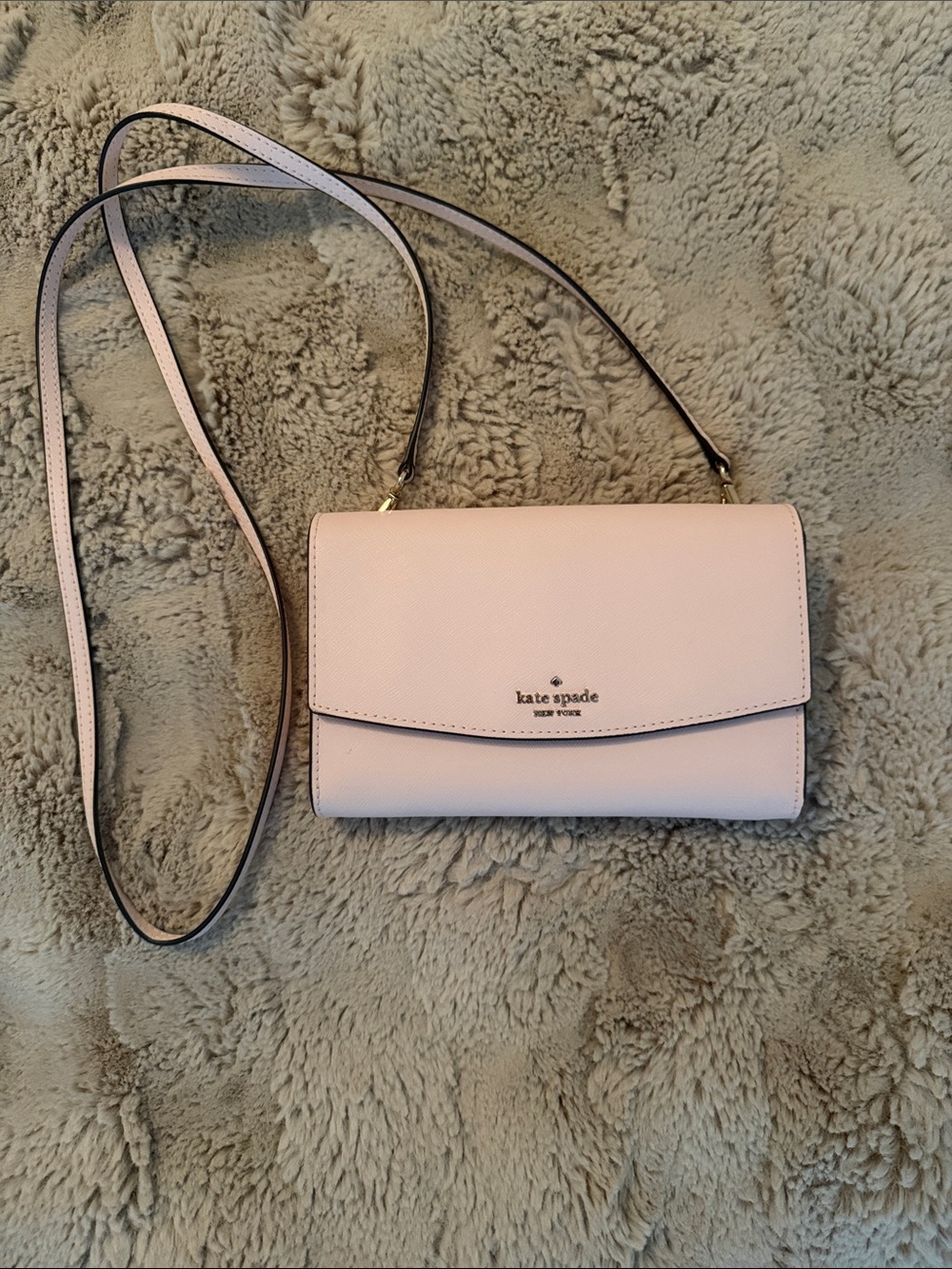kate spade Blush Pink Leather Crossbody Wallet